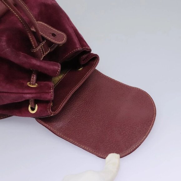 GUCCI Bamboo Backpack Suede Purple Gold 003 - Picture 14 of 16